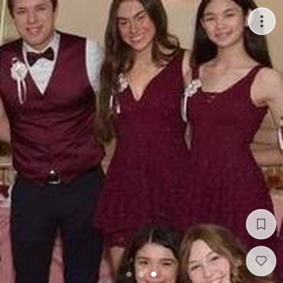 macy’s (emerald sundae) wine a line dress - Picture 3 of 3